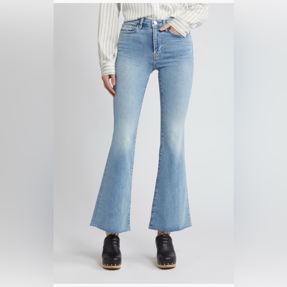 Frame Denim Le Easy Raw Hem Mid
Rise Flare Jeans Frame Denim, Women’s size 28